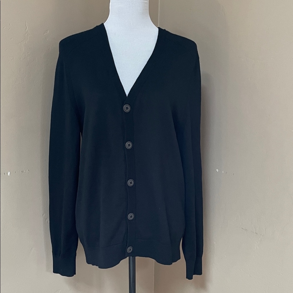 Express Merino Wool Long Cardigan Sweater, Black, Medium